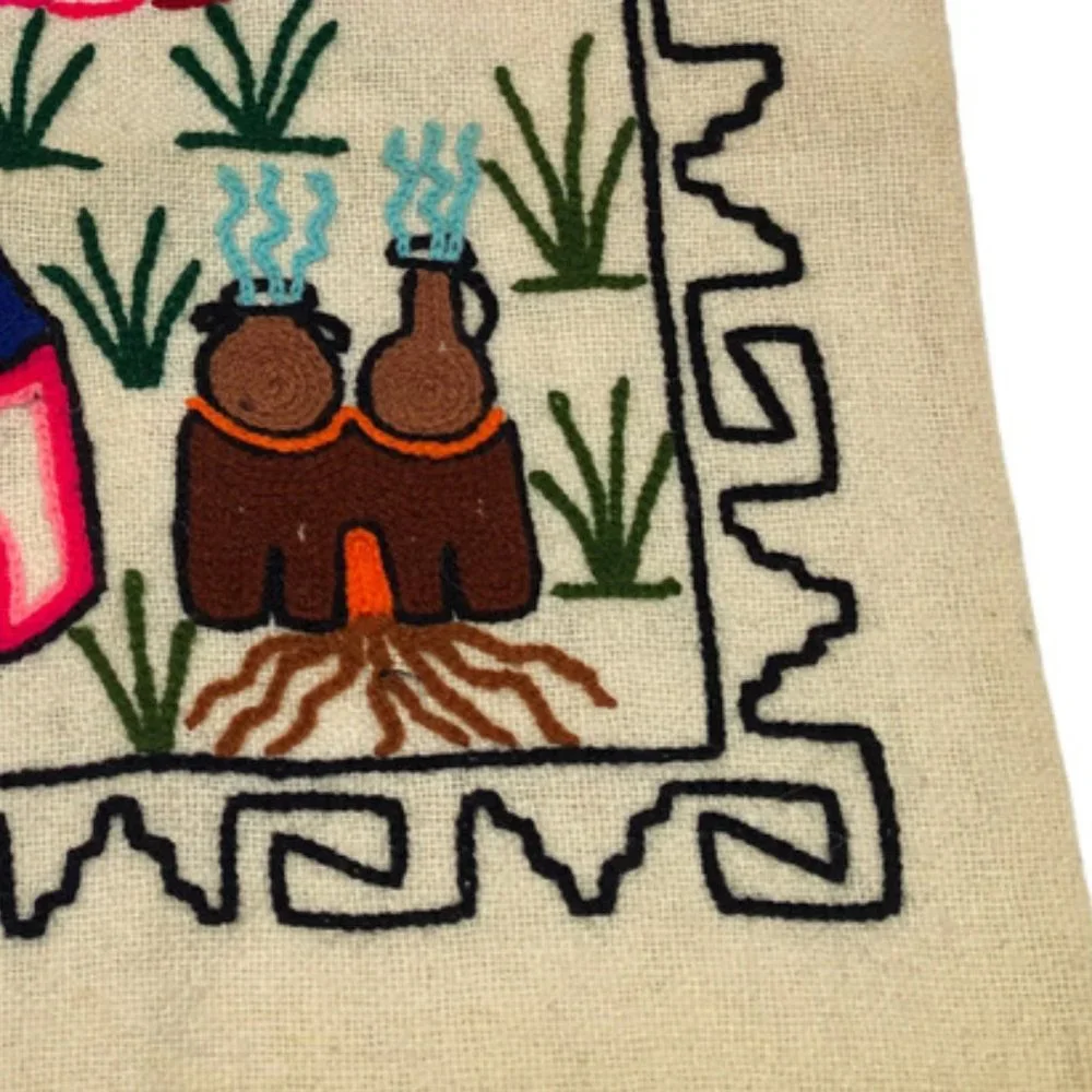 South American Embroidered Bucolic Countryside print pillow cover 16